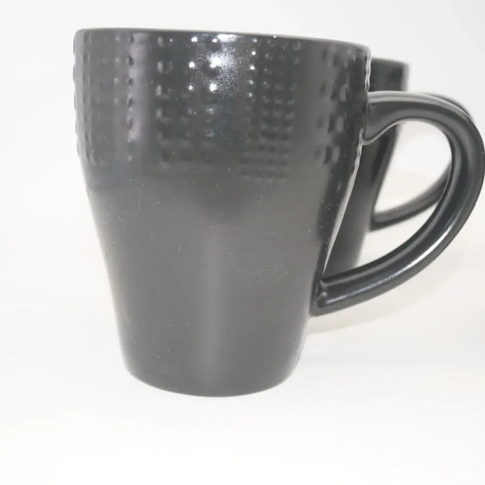 Set of 4 Mikasa Gourmet Basics  Linden Coffee Cups Mugs Mint Condition